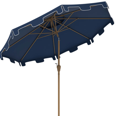 Le parasol de patio de 9 pi - bleu foncé améliore l'expérience de vie en plein air dans le jardin, la terrasse et la piscine avec une fonction d'ouverture et de fermeture facile