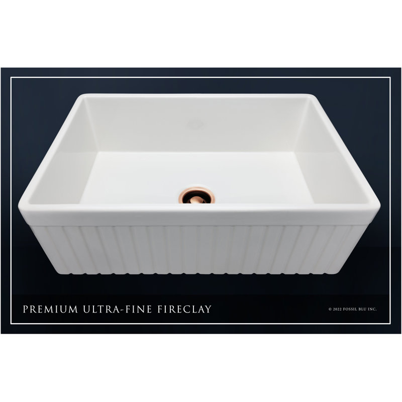 Luxury Solid Fireclay Farmhouse Sink, Antique Copper Accessories