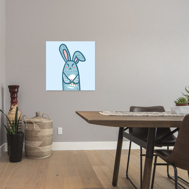 Joyeux lapin de Pâques, impression d'art mural fantaisiste et contemporain, H 24 po x l 24 po