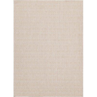 Loganville Geometric Tan/Ivory Indoor/Outdoor Area Rug