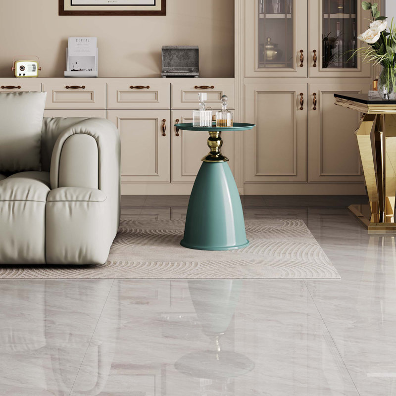 Table de bout en fer Luxury Design, table d'appoint ronde minimaliste pour petits espaces, Vert