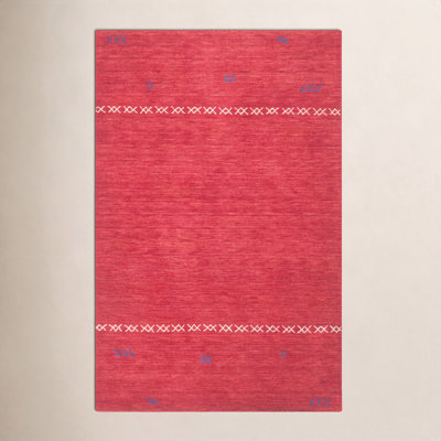 Santiago Red Handmade Wool Geometric Rug