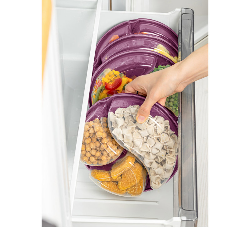 Ensemble de boîtes de rangement en plastique durable (8 pièces), mauve, 8,3 x 8,3 x 2,0 pouces | 100% sans BPA, va au lave-vaisselle | Idéal pour organiser la cuisine, le bureau et la maison | Conception empilable pour un rangement efficace