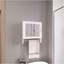 Armoire à pharmacie à miroir avec porte-serviettes blanc, une porte avec deux tablettes intérieures pour la salle de bain, cuisine blanche