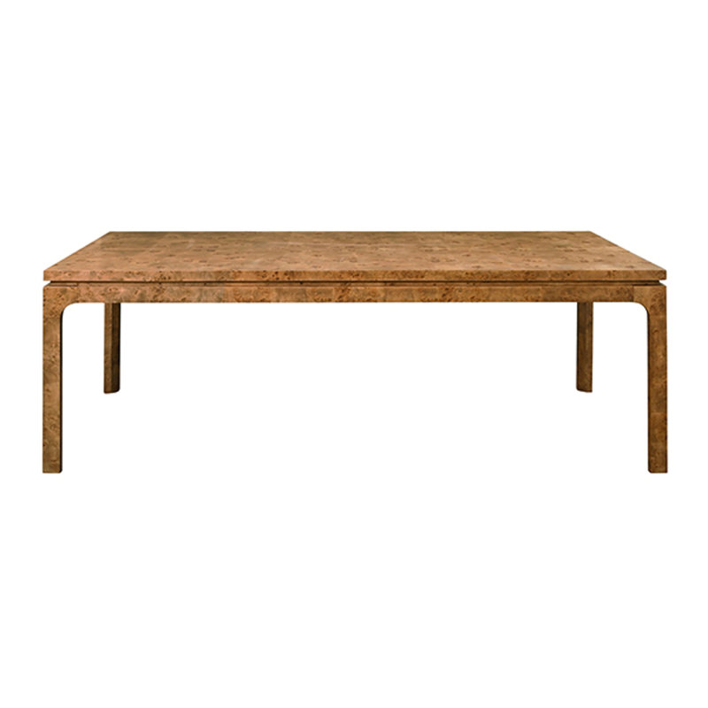 Modern Rectangular Dining Table, Dark Brown Wood