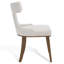 Chaise d'appoint rembourrée en lin taupe Davorin