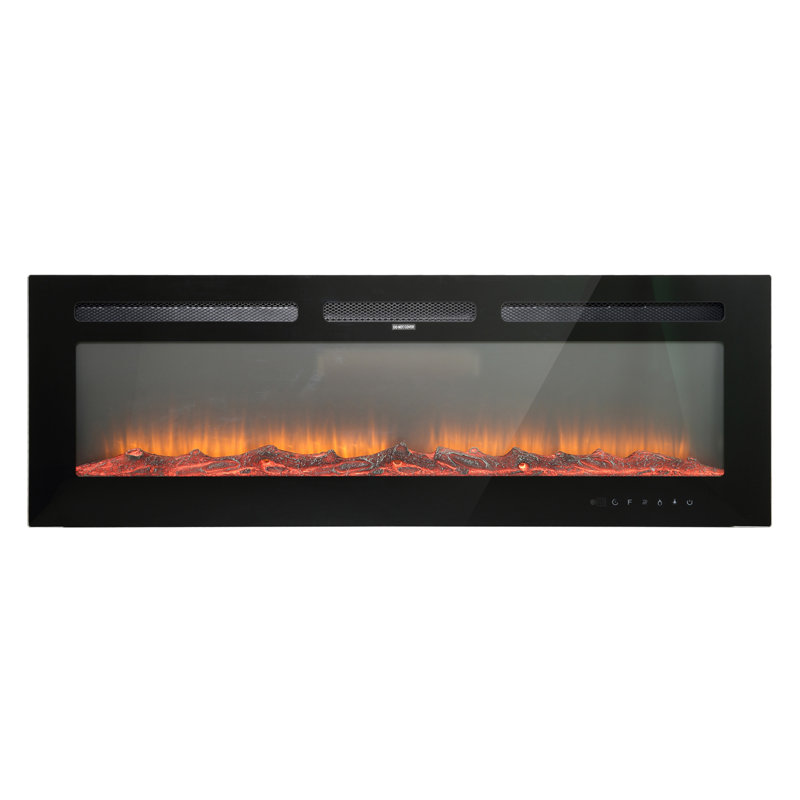 Rayva Classic Built-in or Wall-Mounted Direct Vent Electric Fireplace Insert, 16.54" H x 60" W x 4.33" D