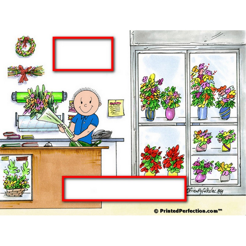Fleuriste personnalisé - Porte-clés acrylique mâle, Oui