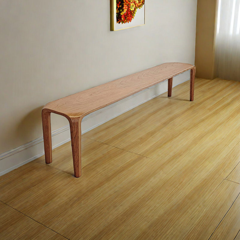 Banc en bois massif Niyaz, H 17,71 po x l 55,11 po x P 12,59 po