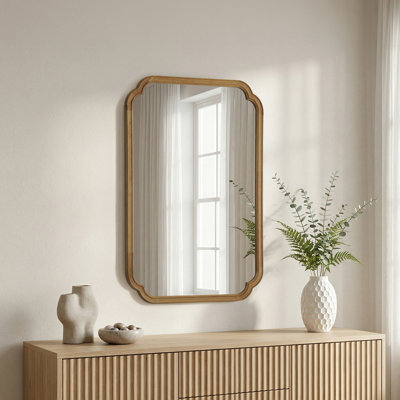 Ali Decorative Wood Accent Wall Mirror for Bathroom