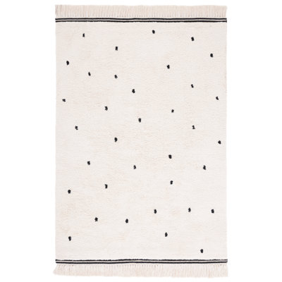 Huling Handwoven Area Rug In Ivory/Black