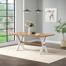 Chelsea 72" Wide Farmhouse Style Table With Crossed Legs Rectangular Dining Table