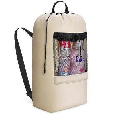 120l Laundry Bag, Extra Large Laundry Backpack With Shoulder Straps And Mesh Pocket For Laundromat, Heavy Duty Laundry Bag Backpack For Dirty Clothes