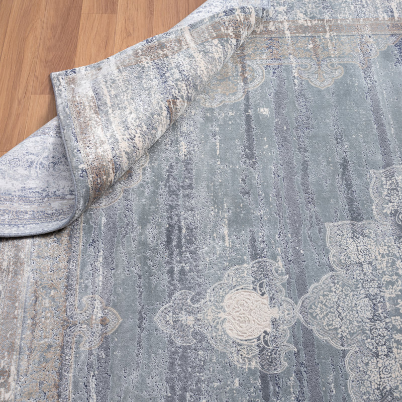 Don Ocean Stone Power-Loomed Area Rug, Rectangle 3'9" x 5'9"