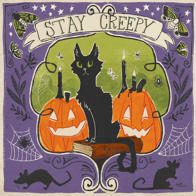 Stay Creepy V par Janelle Penner, Non, Toile avec cadre blanc, H 12 po x l 12 po x P 1,25 po