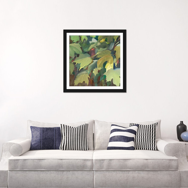 « leaf array i », impression sur toile, Papier d'art encadré noir, Blanc, H 24 po x l 24 po x P 1 po