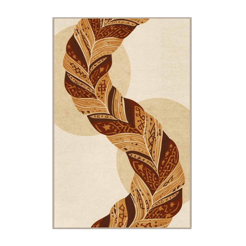 Tapis marocain beige lavable à la machine Brooksville, 4 x 6