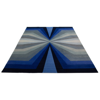 Tapis unique gris unique de 9 pi 10 po x 13 pi 1 po Opulence