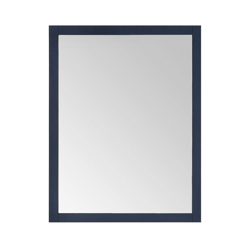 Midnight Blue Rectangular Wood Wall Mirror