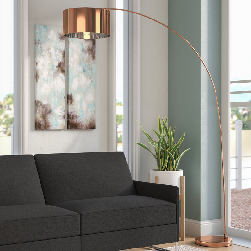 Arlyss 81'' Rose Copper Arched Floor Lamp
