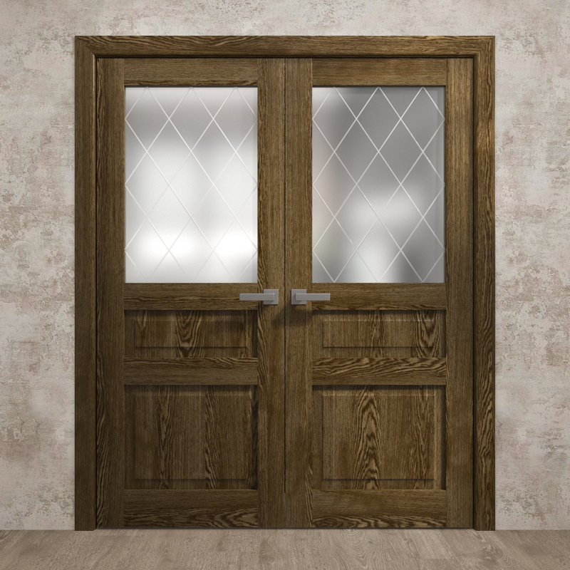 Portes doubles intérieures intérieures | Ego 5011 | Cadre de panneau intérieur en bois massif | Portes modernes pour placard