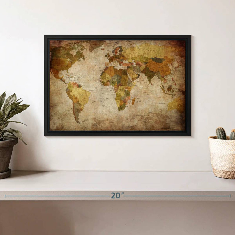 Aliaz World Map, 9" H x 13" W
