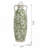 White Ceramic Flower Vase With Green Floral Pattern And Small Handles-1810856071-1810856070
