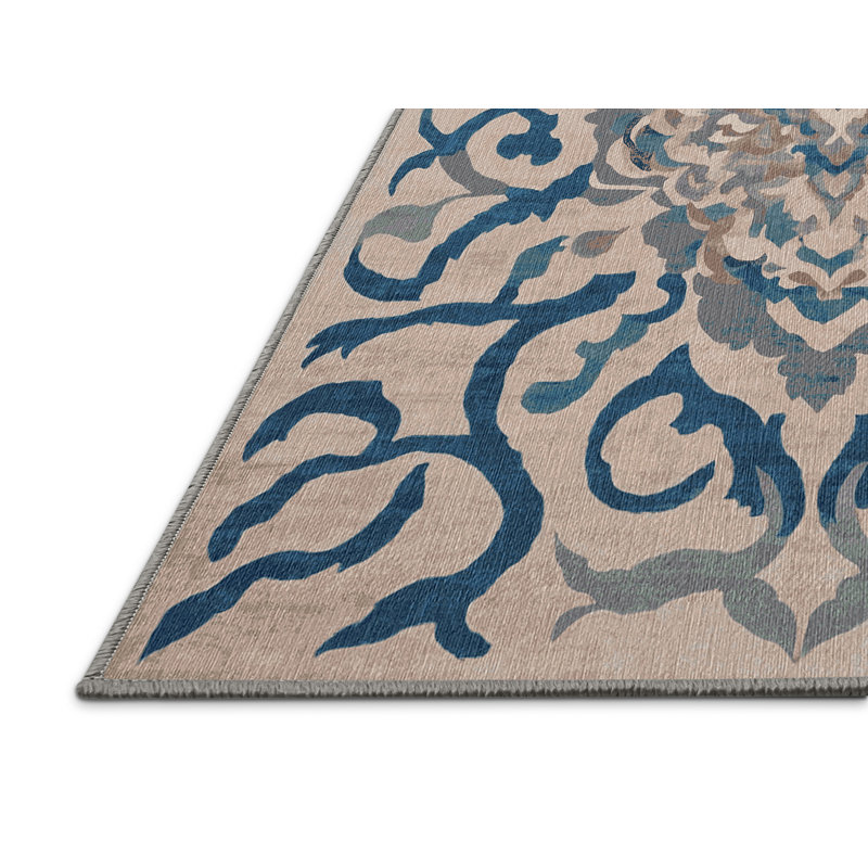 Machine Washable Gray Area Rug, Square 8'
