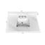 Plateau de meuble-lavabo en quartz blanc 37 po avec lavabo encastré, trous de robinet pré-percés et dosseret Carrara-125951397