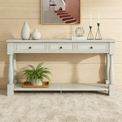 Console moderne de 63 po avec tiroirs et tablette de rangement, meubles peu encombrants pour le vestibule et le salon
