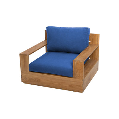 Pacific Outdoor Teak Club Chair with Sunbrella Cushions