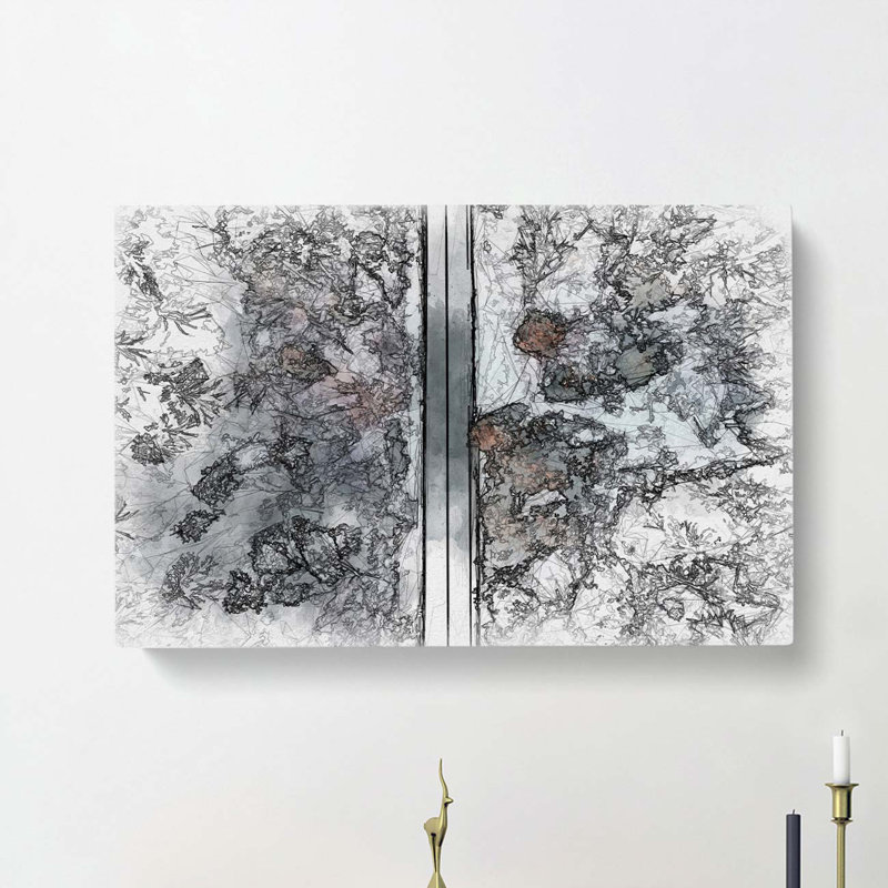 Dividing The Forest In Abstract - Wrapped Canvas Print, 50cm H x 76cm W x 3cm D