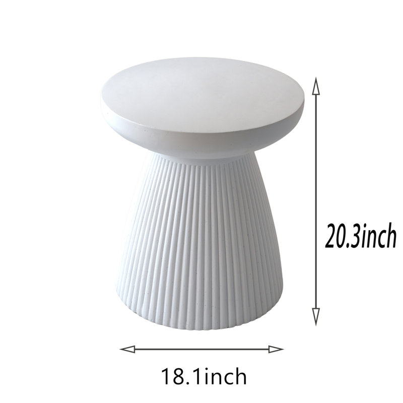 Tomas Patio End Table with Faux Terrazzo Finish
