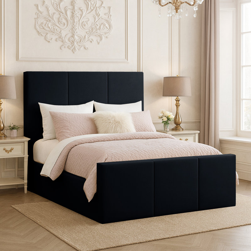 Bertin Upholstered Ottoman Storage Bed, Black, Super King (6')