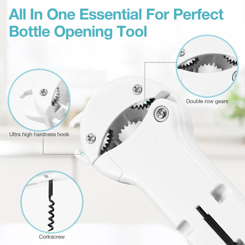 7-in-1 Jar & Bottle Opener White