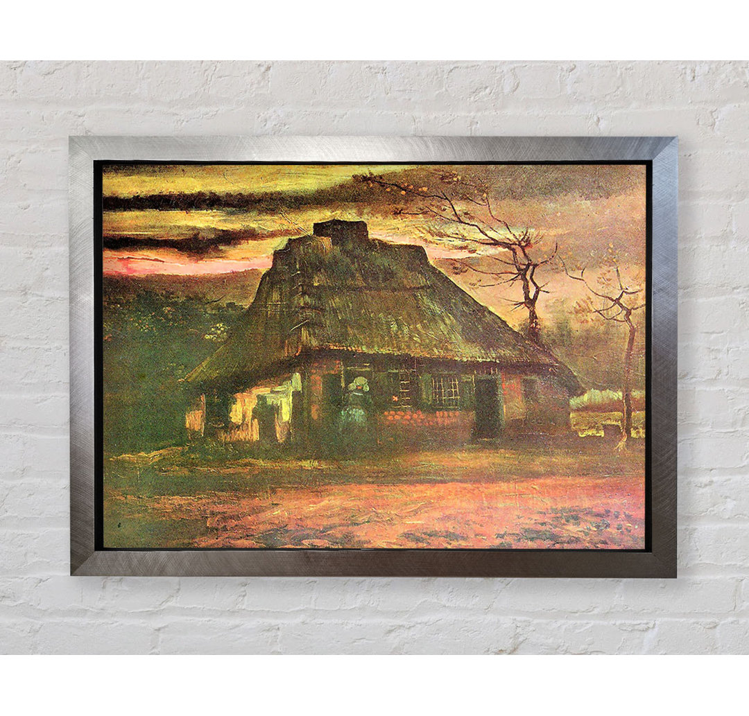 Strohhütte in der Abenddämmerung von Vincent Van Gogh - Einzelne Bilderrahmen Kunstdrucke