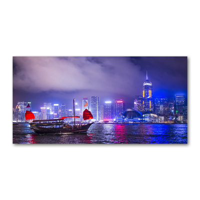 Hong Kong By Night - No Frame Print on Canvas