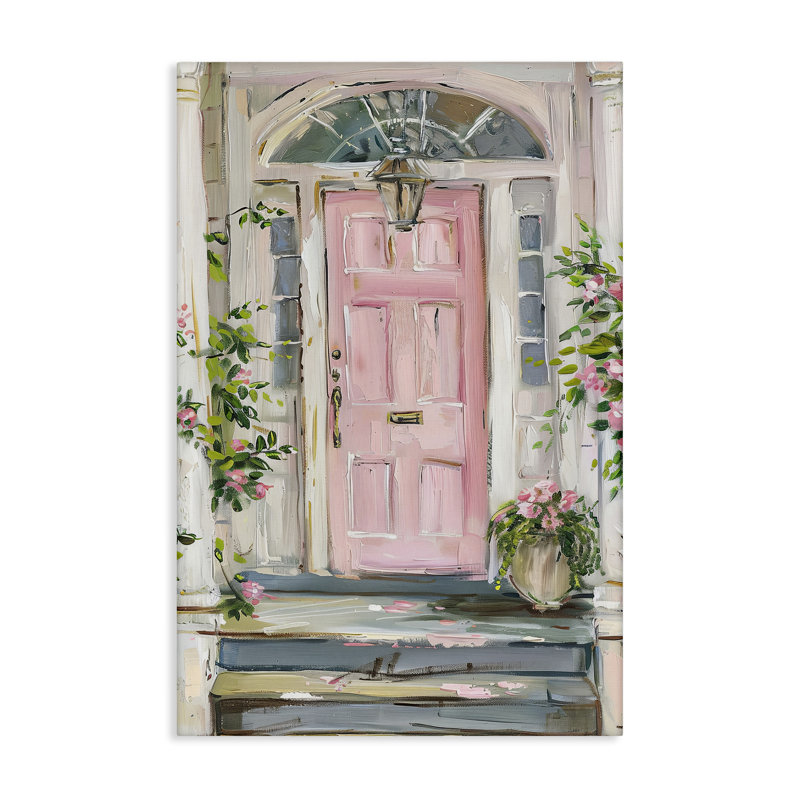 «Pink Door Welcome», art mural par Petal Prints Design, H 30 po x l 20 po