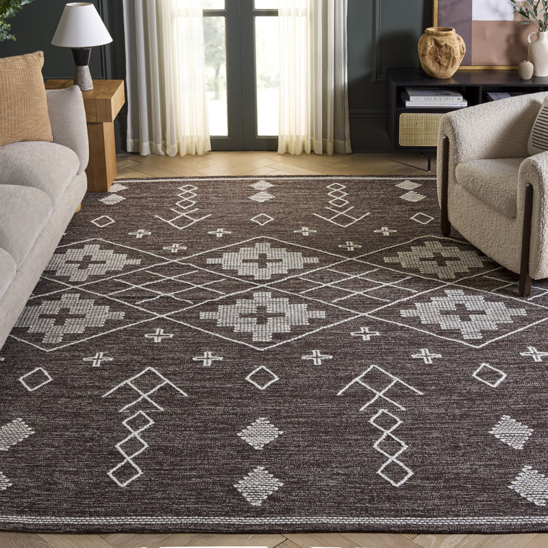 Tapis brun / ivoire Holtby Southwestern, Rectangle 8 pi x 10 pi