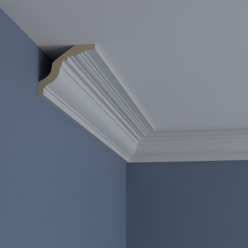 Bedford Smooth White Polyurethane Crown Moulding 94.5"