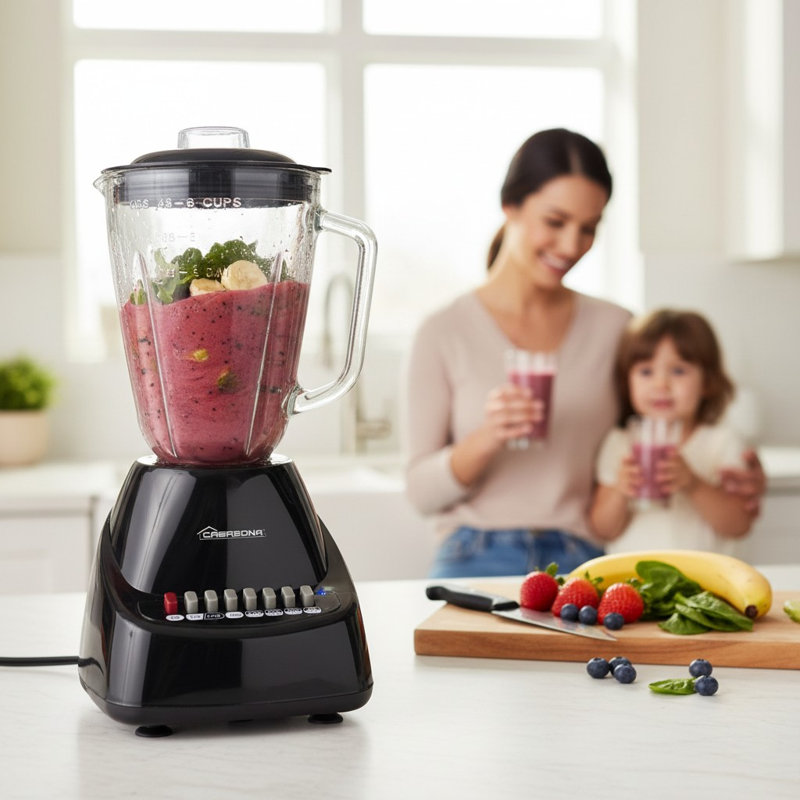 10 Speed Glass Blender, 1.5 L Jar, 400 W, Black