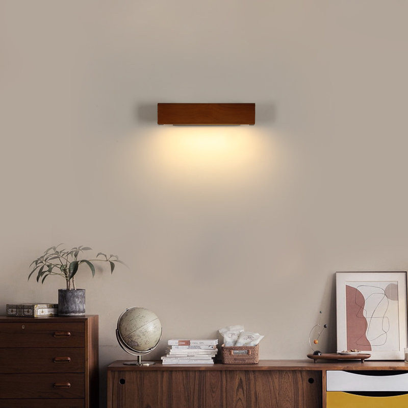 Walnut 21cm 3000K Rectangular LED Wall Light
