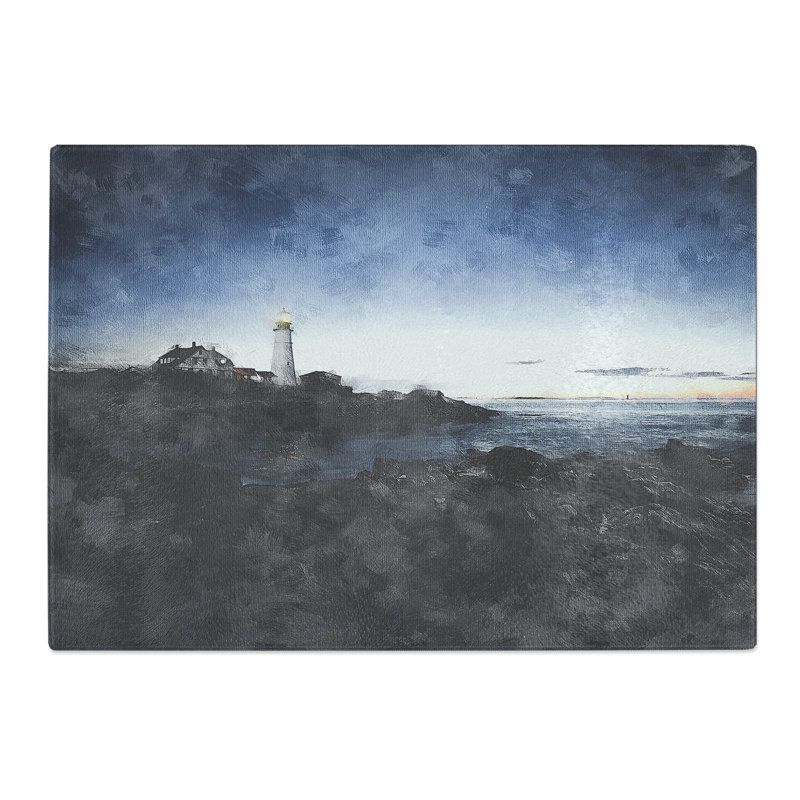 Tempered Glass Portland Maine Lighthouse Chopping Board, 20 cm x 28.5 cm