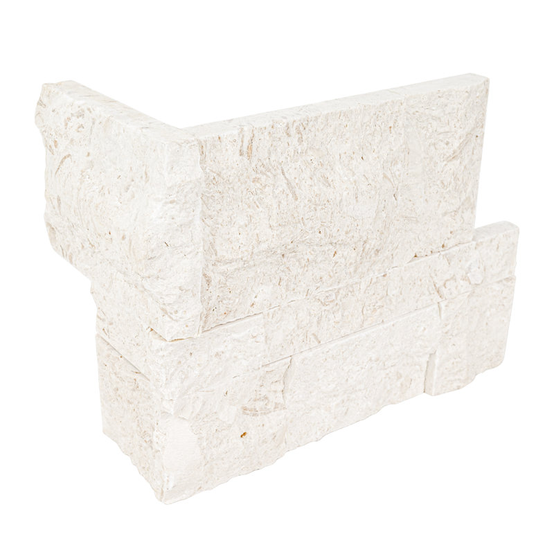 Stonecrest 9 in. x 18 in. Split Face Natural Stone Ledger Corner Wall Tile, Montara Ivoria
