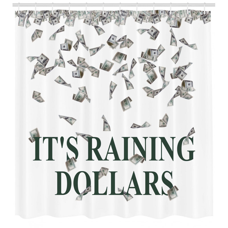 Shower Curtain with Hooks Included, 75" H x 69" W