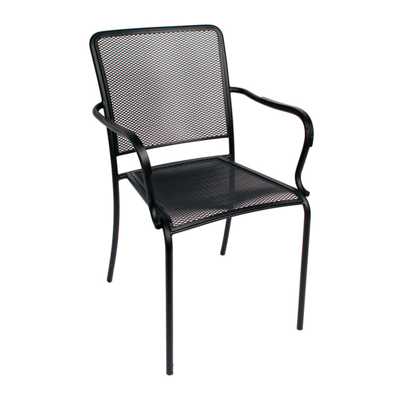Chesapeake Black Steel Outdoor Stacking Dining Chair