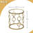 Glass End Table Set of 2, Round Side Table with Metal Frame for Living Room, Balcony, Bedroom