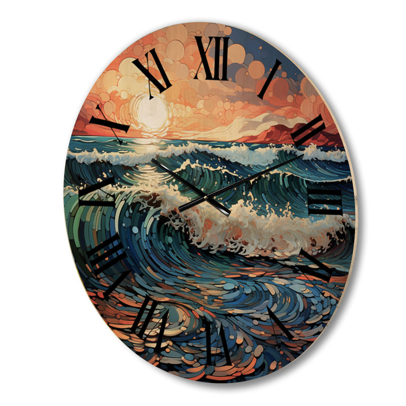 Horloge murale en bois massif Robertsdale, Grand