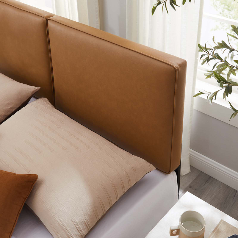 Lindee Upholstered Faux Leather Headboard, King
