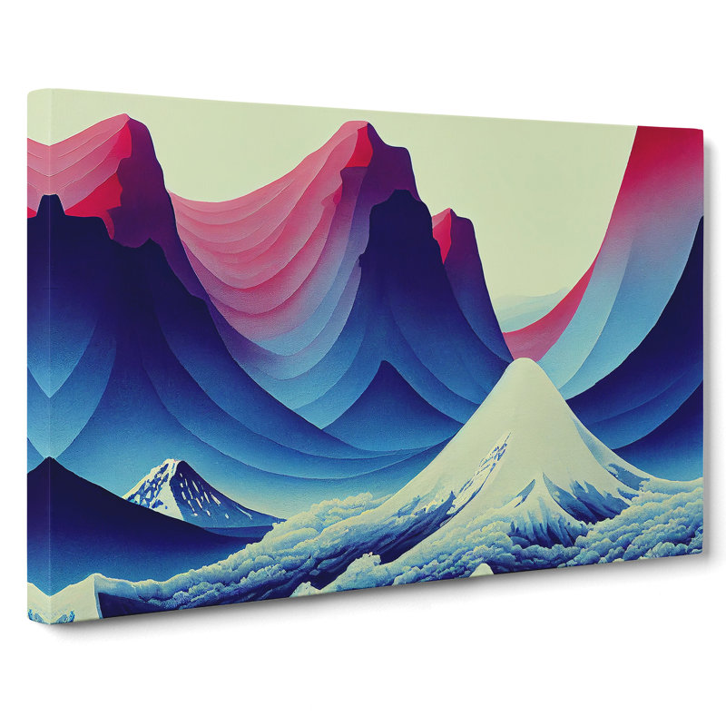 Modern Japanese Mountains - Wrapped Canvas, 50cm H x 76cm W x 3cm D